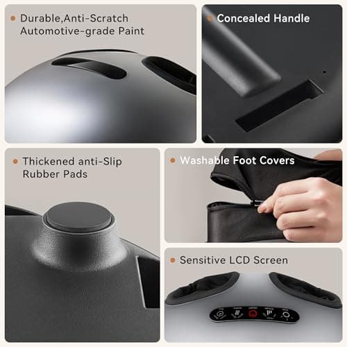 QXC Foot Massager with Heat & Compression, Patented Scissor-Hand Shiatsu Core for Deep Kneading, 131°F Constant Heat, 3 Modes, Adjustable Intensity, Fits Up to Men’s 12 - Thumbnail 6