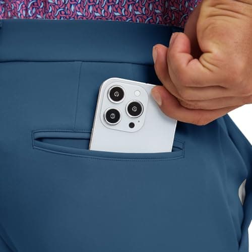 M MAELREG Men's Performance Golf Pants - Quick Dry Stretch Nylon Slacks 30/32/34 Inch Travel Work Dress Pants Blue Indigo - Thumbnail 5