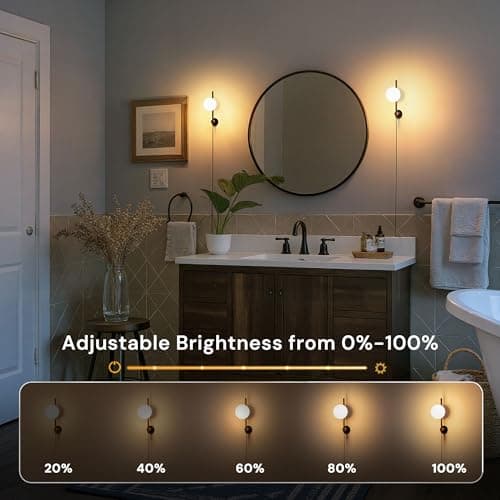 L LOHAS LED Night Lights Plug into Wall, Dimmable Night Light, Dusk to Dawn Sensor, 0-100LM Adjustable Brightness, Soft White 3000K Globe Shade Milky Nightlight with 4.92ft Cord for Bathroom, Hallway - Thumbnail 3