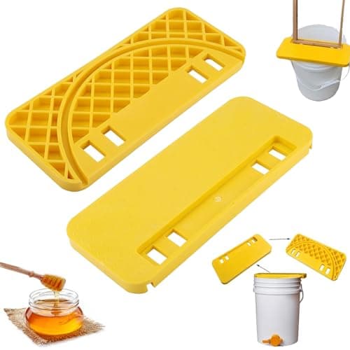 CYSFETENA Honey Uncapping Tool Tank Holder, Honey Harvesting Equipment, Easy Clean Honey Uncapping Tank Bucket Scraper for Beekeeping Hive Frames Cleaning, Fit All 5 or 6 Gallon Bucket - Image 1