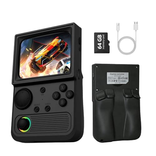 Retro Game Console R36T Handheld Game Console with 64GB Preloaded Games, Support WiFi Networked Fighting, 3.5" IPS Screen, Portable Emulator for Family, Adults & Nostalgic Players (Black R36T 3.5") - Image 1