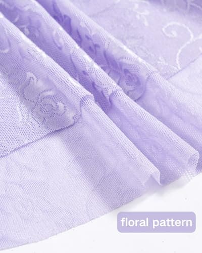 JiAmy Girls Ballet Leotards Cutout Back Dance Outfit Toddler Lace Dress Combo with Removable Skirt Purple 4-5 Years - Thumbnail 4