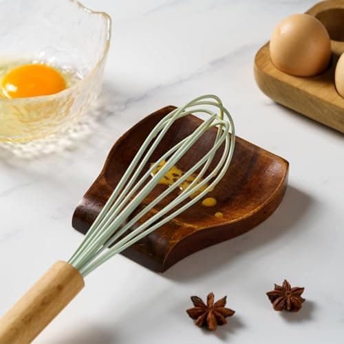 Tvvtuww Acacia Wood Spoon Rest Spoon Holder for Stove Top, Utensil Holder for Ktichen Counter, Spatula, Ladles, Forks, Tongs, Short - Thumbnail 6