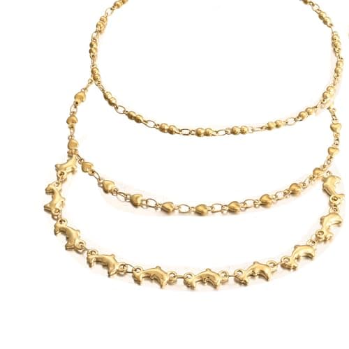 hoduar Anklets Set 8.2"+2" Adjustable, Stainless Steel Ankle Bracelet for Women Dolphin Jewelry Gift - Image 1