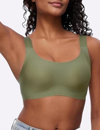 Tarbo Push Up Bra for Women No Underwire Wireless Jelly Bras Seamless Supportive Bralettes Comfortable Soft Full Coverage Tshirt Brassiere Green L - Thumbnail 3
