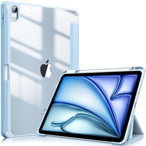 Fintie Hybrid Slim Case for iPad Air 11-inch M4/M3/M2 (2026/2025/2024), iPad Air 5th/4th Generation (2022/2020) 10.9 Inch - Shockproof Cover with Clear Back Shell & Pencil Holder, Sky Blue - Image 1