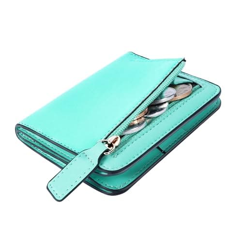 Toughergun Women’s Small Slim Leather Wallet with RFID Protection, Compact Bifold Mini Purse with Clear ID Window