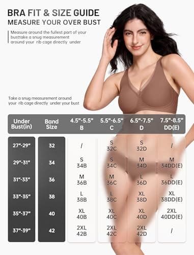 LetsJoli Wireless Jelly Bras for Women No Underwire Seamless Push Up Comfortable Tshirt Bralettes Everyday Bra(CWCoffee,XL) - Thumbnail 6