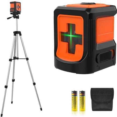 Laser Level with Tripod, LP LEIPOR Green Cross Line Lazer Leveler Tool for Picture Hanging Construction Floor Tile Wall Home Renovation, Indoor Project, Battery Included - Image 1