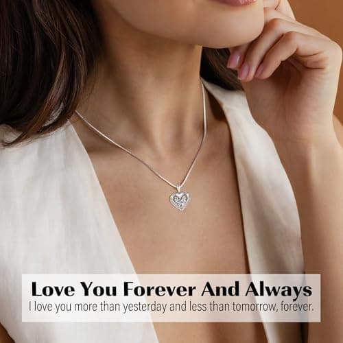 Sistble Bestie Valentines Day Gifts for Women, Best Friend Necklace Gifts Teen Gift Trendy Stuff Heart Necklaces for Bestie Love You Necklace Birthday Gift Friendship Relationship Jewelry - Thumbnail 4