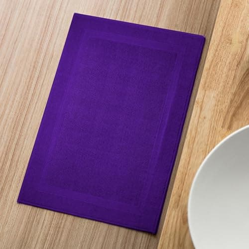Infinitee Xclusives Premium Cotton Bath Mats for Bathroom – Pack of 2 | 34x22 Inches | Ultra Soft, Super Absorbent, Non-Slip, Machine Washable Mats (Profound Purple) [Not a Rug] - Thumbnail 4