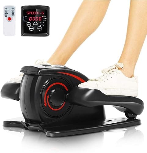 ANCHEER Under Desk Elliptical Machine - Quiet Pedal Exerciser for Seniors, Office & Home, Low-Impact Seated Leg Workout Equipment, Smart LCD Display, Remote Control(Black) - Image 1