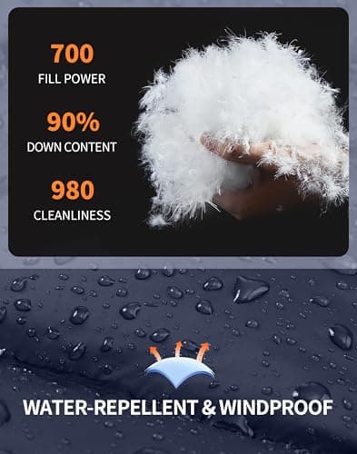 Pioneer Camp Quilted Puffer Jacket for Women Lightweight Water Resistant Hoodies Warm Winter Jacket Filled with Down, Navy, M - Thumbnail 4