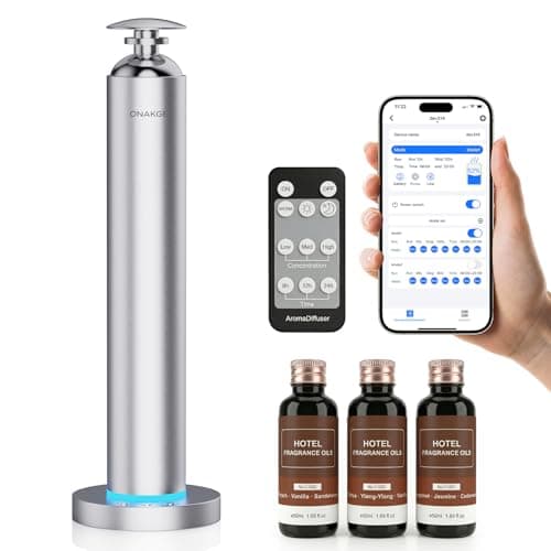 Waterless Aroma Diffuser, 8000mAh Battery Scent Air Machine for Large Room up to 1500 Sq Ft, Cold Air Diffusion Essential Oil Diffuser with App & Remote Control, Quiet Design for Home, Office, Hotel - Image 1