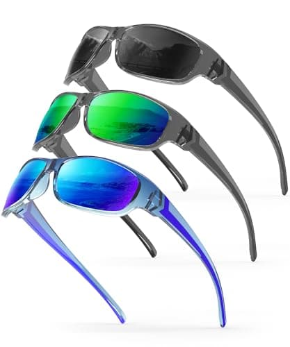 QALLY Sunglasses Men Polarized Mens Sunglasses, Wrap Around Sports Sun Glasses for Cycling Running with UV400 Protection - Image 1