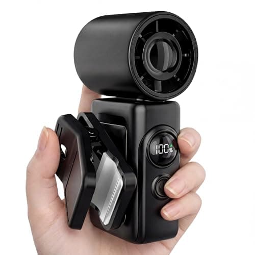 Portable Handheld Fan, Mini Clip On Fan with 4 Speeds, USB-C Fast Charging, Power Display, Handheld & Clip-On Dual Mode, Lightweight 0.26lb Personal Fan for Travel, Office, Outdoor, Stroller, Black