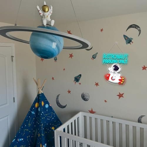 Astronauts Neon Sign Rocket Neon Signs Space LED Lights Wall Decor Astronaut LED Light for Game Room Man Cave Bedroom Kids Room Decoration Great Gift for Astronomy Lovers - Thumbnail 2