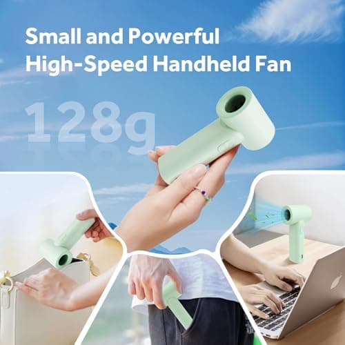 Portable Handheld Turbo Fan, 5 Gear Wind, LED Display, 4500mAh USB Rechargeable Hand Held Personal Fan, 15H Max Cooling Time, Suitable for Travel/Camping/Outdoor/Music Festival Summer Pocket Mini Fans - Thumbnail 3