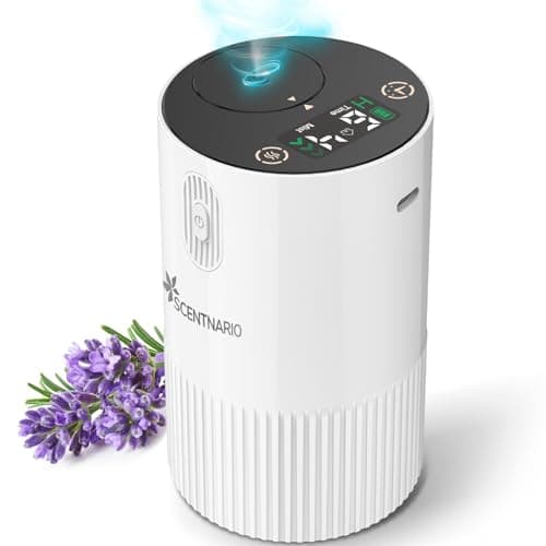 Waterless Diffuser for Essential Oil - Aromatherapy Diffuser for Home with Battery Indicator, Portable Scent Air Machine 1/2/3&Continuous Mist,Timer Function,500Sq.Ft Scent Coverage (Cream White) - Image 1