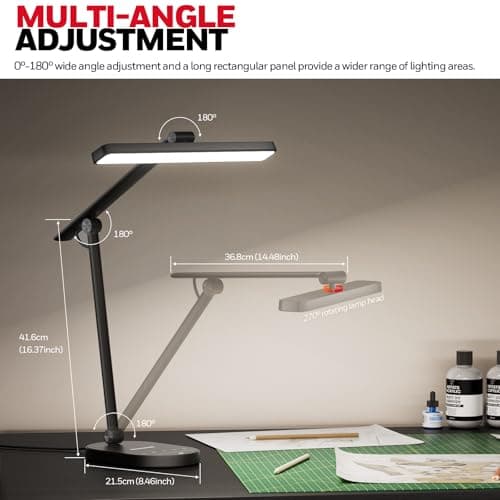 Honeywell Desk Lamp for Home Office, H4 Sunturalux™ Eye-Caring LED Desk Light, 700LM Dimmable Desk Lamp with Timer, Adjustable Desk Reading Light, Touch Auto Dimming Table Lamp for Study, Bedroom - Thumbnail 4