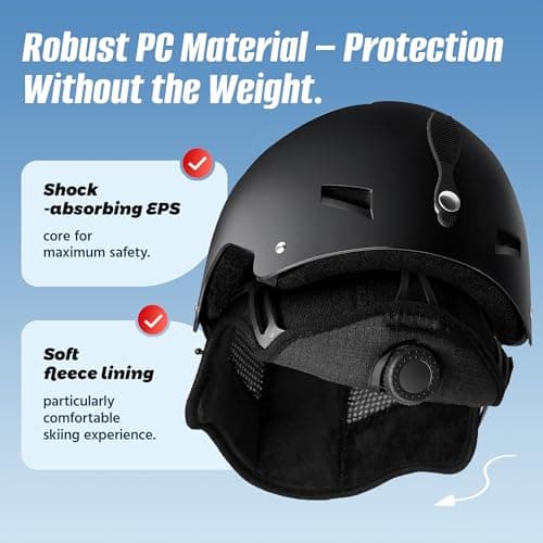 LUMDEER Ski Helmet with 2 in 1 Visor Goggles, UV Protection Snowboard Helmet, Certified Ajustable Snow Sport Helmets for Men Women Skiing, Skating, Snowboarding - Thumbnail 2
