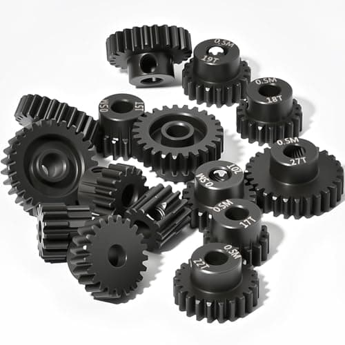0.5M Pinion Gear 27T Hardened Steel 3.175mm Bore with 2.3mm Adapter, Precision Motor Gear for ARRMA 1/14 Typhon 1/16 Mojave 1/18 Granite, Losi 1/12, 0.5Mod Gear 13T-27T for HOBBYWING Motors - Thumbnail 6