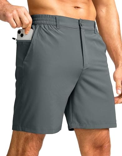 G Gradual Men's Casual Shorts 7" Lightweight Golf Shorts for Men Stretch with 3 Pockets Quick Dry Breathable Work Shorts Deep Grey - Image 1