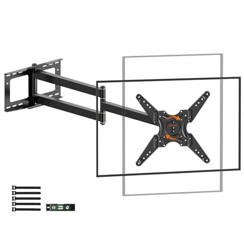Extra Long Arm TV Wall Mount 48'' Extension, Rotating TV Wall Mount 180° Heavy Duty Full Motion for 26''-65'' Screens, VESA 400x400mm, Load 110 lbs, 16''Wood Stud/Concrete/Brick Wall, WHYFONE - Image 1