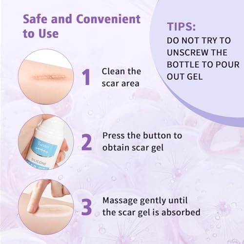 Yarster Silicone Scar Gel Scar Cream, Treats Old and New Scars, Stretch Marks Removal Formula Helps from Surgical, Burns, Acne Scar Treatment with Advanced Scar Gel, 1.7 oz (50ml) - Thumbnail 6