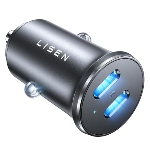 LISEN 90W USB C Car Charger USB C Fast Charge, 45W PD&QC 3.0 Fast Car Charger for Samsung Galaxy S26 S25, Cigarette Lighter USB Charger Adapter for iPhone 17 Air 16 15 Pro Max [All Metal & Mini] - Image 1