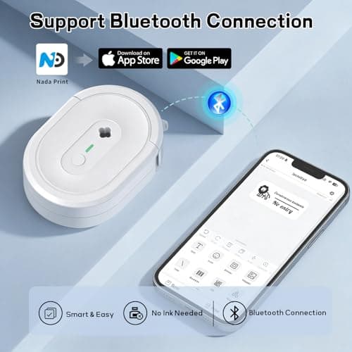 NDYIN Mini Label Maker Machine with Tape, N12 Portable Bluetooth Label Printer, Thermal Sticker Labeler for Small Business, School, Home, Office(White) - Thumbnail 4