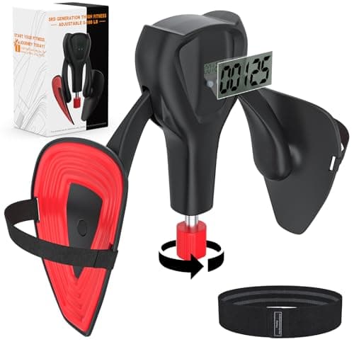 3rd Gen Thigh-Train 0-100 lbs Adjustable Resistance Inner Thigh Train Exercising Counter with Leg Straps Band Pelvic Floor Kegel Hip Exercise Workout Equipment Pilates Women Men (Black) - Image 1