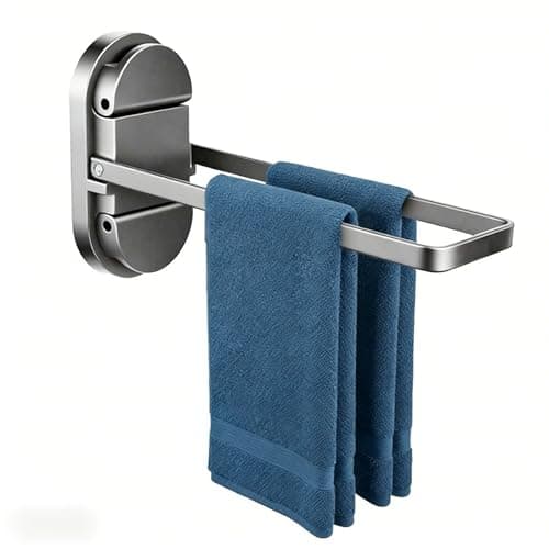 Heavy Duty Suction Cup Towel Bar for Bathroom - 20LB No Drill Foldable Stainless Steel Towel Rack Holder Shower Door RV Rental Kitchen Wall Mount - Image 1