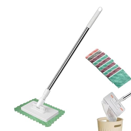 Snap Grip Mini Mop, Hands-Free Cloth Changing with 360° Rotating Head, Zero-Touch Portable Wall Mop for Floor, Tile and Mirror, Universal Pad Compatibility for Any Cloth+ Magic Cleaning Cloth*10 - Image 1