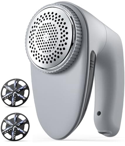 Bymore Fabric Shaver & Lint Shaver for Clothes and Furniture, Heavy Duty Sweater Shaver Lint Remover with Large 65mm Shaving Head, 6-Leaf Blades, Extra Replacement Blades for Couch, Sofa & Upholstery - Image 1