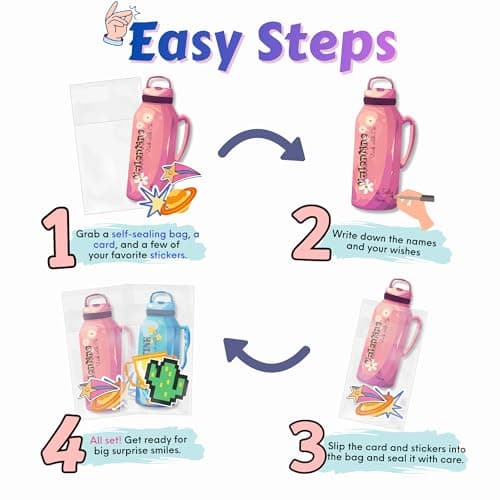 Poatel Valentines Day Cards for Kids School, 48 Kids Valentine Cards with 200 PCS Stickers, Fun Valentines Classroom Exchange for School, Valentines Party Favors - Thumbnail 4