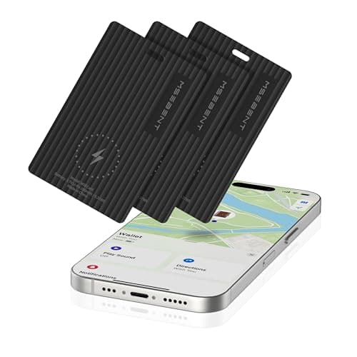 3 Pack Slim Wallet Tracker Card, [Apple MFi Certified], Wireless Rechargeable Bluetooth Finder, Credit Card Size Item Locator, IP67 Water Resistant Tracker for Keys, Bags, Passport, Travel, iOS Only