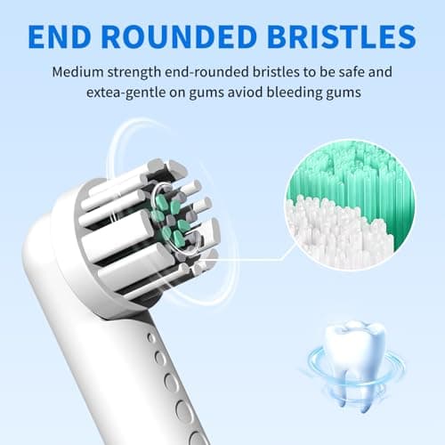 Toothbrush Replacement Heads Compatible with Quip 360 Oscillating Electric Toothbrush, Soft Bristles Brush Heads, White, Pack of 4 - Thumbnail 6