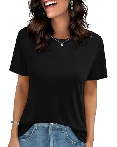 GAYHAY Black T Shirts for Women - Short Sleeve Spring Summer Tops Soft Basic Tees Beach Vacation Clothes for Casual 2026 - Image 1