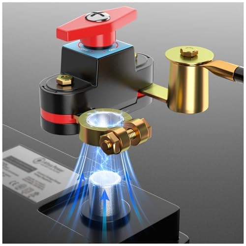 Battery Disconnect Switch, Heavy Duty Battery Shut Off Switch, Can Rotate 180, High Current Master Battery Power Cut Isolator Kill Switch, Battery Kill Switch for Car, RV and Boat (1PCS Upgraded)