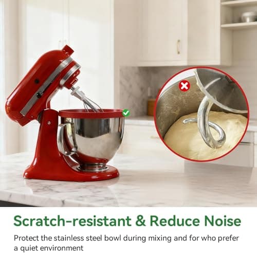 Silicone Liners for KitchenAid 5 Qt Tilt-Head Stand Mixer(Only), Odourless,Thicker, Cold/Heat-Resistant & Non-Stick, Easy Clean, Fits 5 Quart Mixing Bowl, Set of 3 with Lids - Thumbnail 2