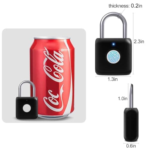 Fingerprint Padlock Phone Watch App Gym Locker Lock: Keyless Padlock eLinkSmart Combination Lock - Black Metal Bluetooth Remote for Locker Backpack Suitcase Luggage - Thumbnail 6