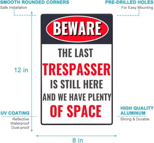 Carastora Spooky Halloween Decor Sign – Rustic Metal Wall Art for Outdoor Fence, Patio, Garage, or Man Cave, Funny Haunted Theme, 12x8 Inch - Thumbnail 6