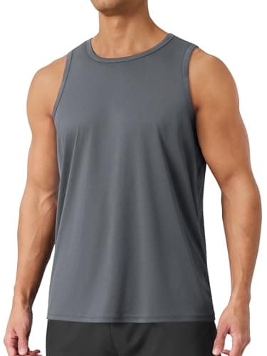 BOOJO Tank Tops Men - Summer Black Quick Dry Moisture Wicking Workout Muscle Sleeveless Shirts for Gym Running Beach - Image 1
