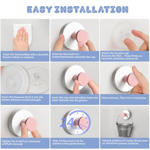 Xikelooy Suction Cup Hooks, Suction Cup Hooks for Shower,Removable Towel Hooks for Bathroom Window Glass Door Wall, Bath Robe Looafh Wreath Hook for Hanging - Thumbnail 6