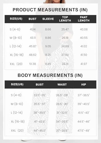 PRETTYGARDEN Women's 2 Piece Lounge Sets Summer Casual Short Sleeve Tops Leopard Flowy Pants Pajamas Vacation Travel Outfits (White Zebra Print,XXL) - Thumbnail 6