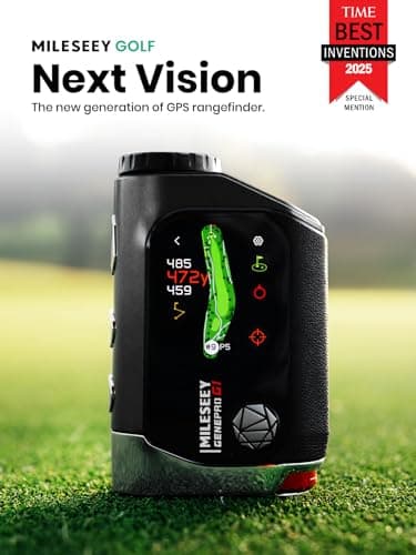 MILESEEY GenePro G1 Touchscreen & GPS Rangefinder with Slope, 43000+ Preloaded Courses, 1300 Yards Laser Range Finder Golf with Red & Green Display, 0.1s Flag Pole Locking Vibration, 6X Magnification - Thumbnail 2