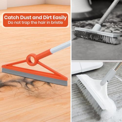 MAVRIZ Air Broom with Removable Rubber Strip and Broom Bristle, Squeegee Broom for Indoor Cleaning, Multifunctional Floor Squeegee for Dust, Hair, Liquids - Thumbnail 3