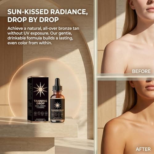 Tanning Drops To Drink, Sunless Tanning Drops, Bronzing Tanner for Face and Body, Safe & Long-Lasting Enhances Natural Tan, Enhancing Natural Skin Tone for All Skin Types (2Fl Oz) - Thumbnail 4