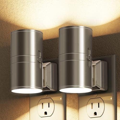 L LOHAS LED Night Light, Automatic Night Lights Plug into Wall, 2 Pack Nightlights With Light Sensor, 3000K Soft White 0-100LM Dimmable Modern Nightlight for Kids Bedroom Hallway - Image 1